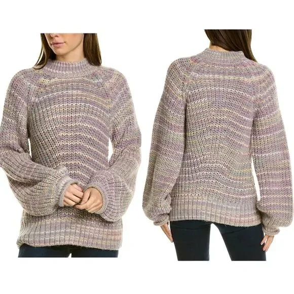 Nicholas Maliya Purple Marled Alpaca Wool Blend Sweater - Picture 1 of 6